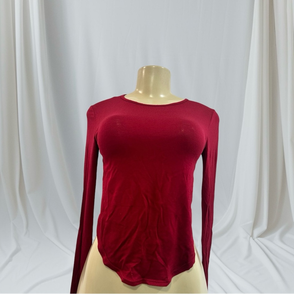 Elegant Red Long Sleeve Top